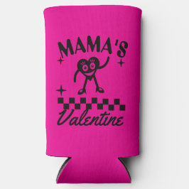 Mama's Valentine Retro Heart T-Shirt, Cute  スリム缶クーラー
