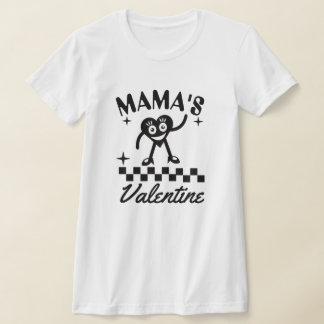 Mama's Valentine Retro Heart T-Shirt, Cute  Tシャツ