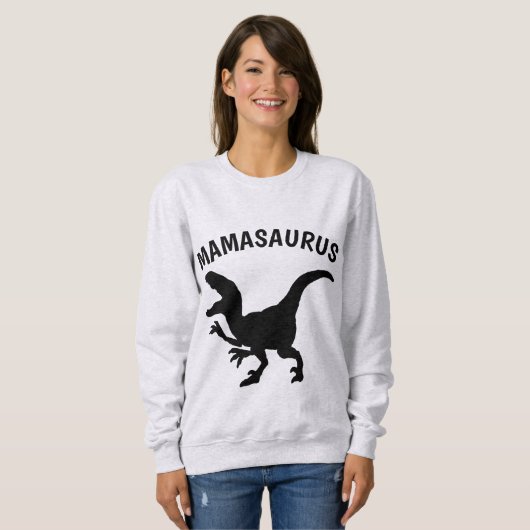Mamasaurusおもしろい、ママ用Tシャツ スウェットシャツ (正面フル)