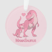 MamaSaurusのTレックスおよび女の赤ちゃんの恐竜 オーナメント (正面)
