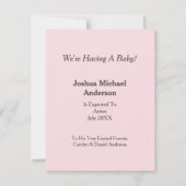 MamaSaurusのTレックスおよび女の赤ちゃんの恐竜 案内状 (裏面)