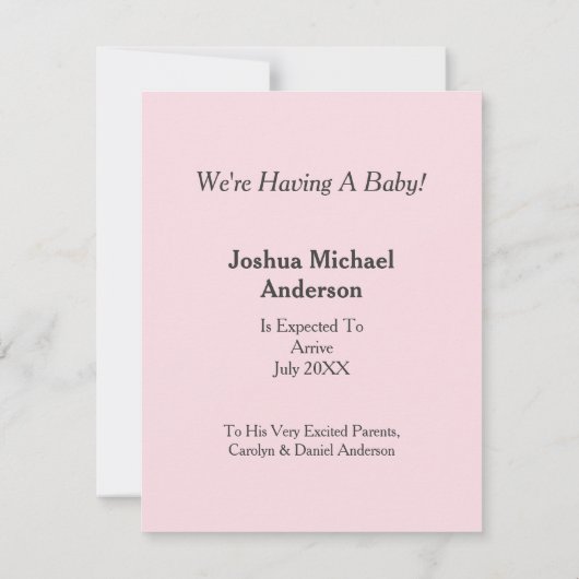 MamaSaurusのTレックスおよび女の赤ちゃんの恐竜 案内状 (裏面)