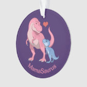 MamaSaurusのTレックスおよび男の赤ちゃんの恐竜 オーナメント (正面)