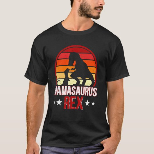 Mamasaurusレックス恐竜レックス母性恐竜Dino Tシャツ (正面)