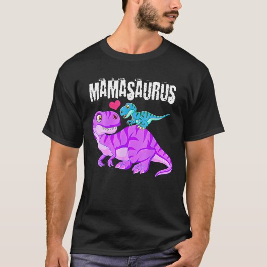 Mamasaurus恐竜レックス母の日ママのグラフ Tシャツ (正面)