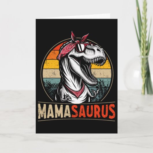 Mamasaurus Dinosaur Mom For Mothers Day Christmas  カード (正面)