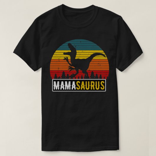 MamaSaurus Mom REx恐竜レトロ母 Tシャツ (デザイン正面)