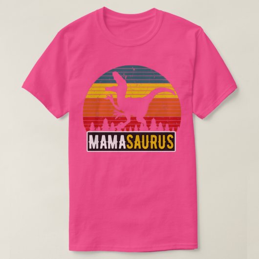 MamaSaurus Mom REx恐竜レトロ母 Tシャツ (デザイン正面)