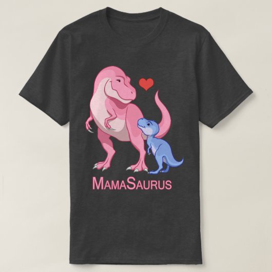 Mamasaurus Mommy男の赤ちゃんTRex恐竜 Tシャツ (デザイン正面)