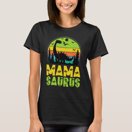 Mamasaurus Momsaurus Dinosaur Mama Saurus Mom Rex Tシャツ (正面)