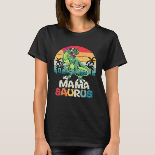 Mamasaurus Rex Dinosaur Mama Saurus Family Matchin Tシャツ (正面)