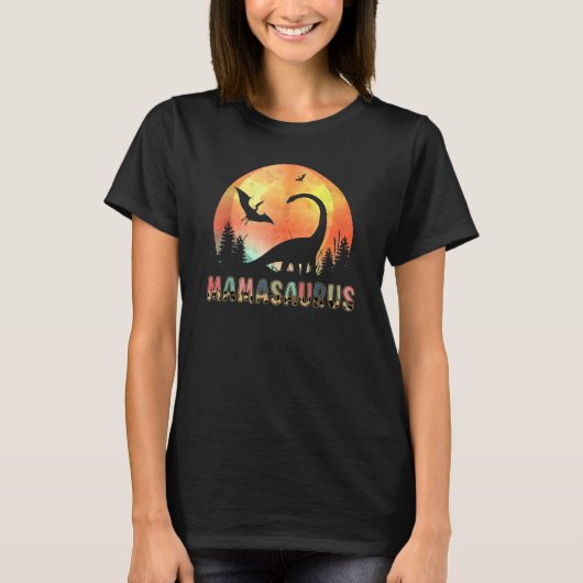 Mamasaurus Rex Mom Dinosaur Leopard Flower Rex Mam Tシャツ (正面)