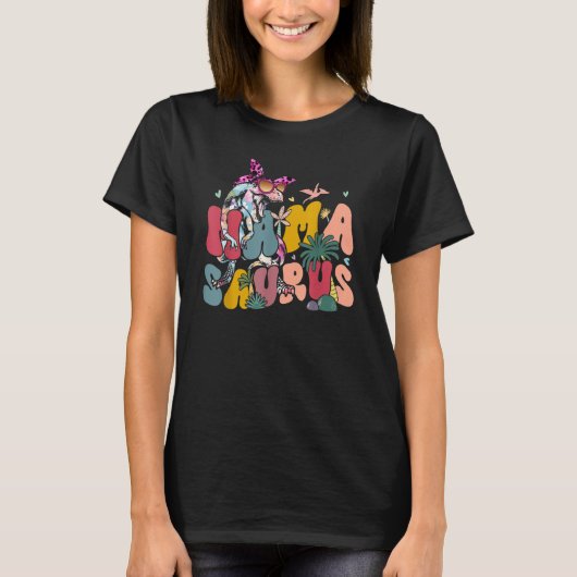 Mamasaurus Rex Mom Dinosaur Leopard Flower Rex Mam Tシャツ (正面)