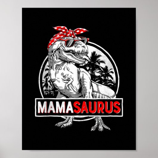 Mamasaurus Tレックスおもしろい恐竜の母の日 ポスター (正面)
