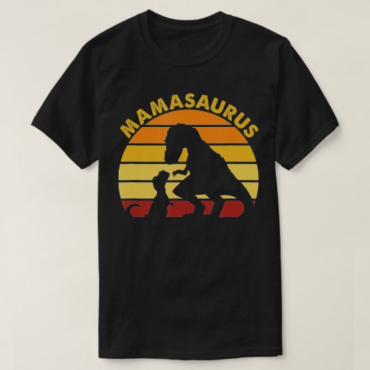 Mamasaurus Tレックスママ恐竜ママSaurus Mami Tシャツ (デザイン正面)