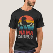 Mamasaurus Tレックス恐竜マおもしろいマサウルス家族 Tシャツ (正面)
