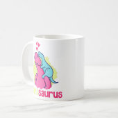 Mamasaurus Tレックス恐竜Mama Saurus母の日 コーヒーマグカップ (正面左)