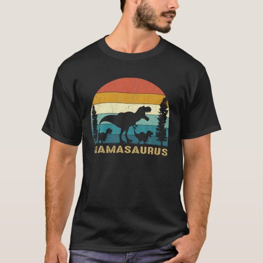 MamaSaurus Tレックス恐竜Mama Saurus for Women Mo Tシャツ (正面)