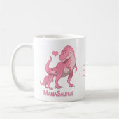 MamaSaurus T-レックスとベビーガール恐竜 コーヒーマグカップ (左)