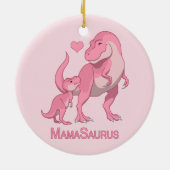 MamaSaurus T-レックスとベビーガール恐竜 セラミックオーナメント (裏面)