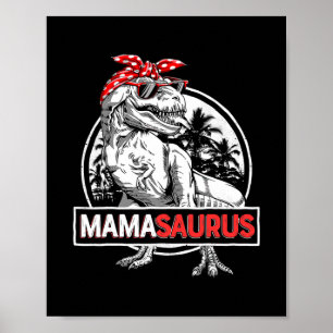 Mamasaurus T rex Dinosaur Funny Mama Saurus ポスター