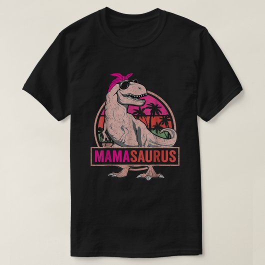 Mamasaurus T rex Dinosaur Funny Mama Saurus Breast Tシャツ (デザイン正面)