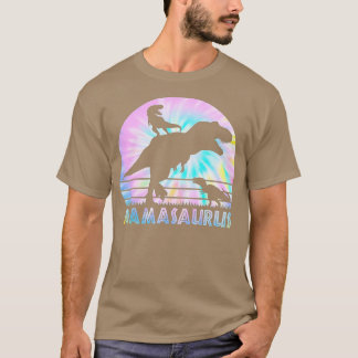 Mamasaurus Tie Dye Sunset Funny Dinosaur Mother of Tシャツ