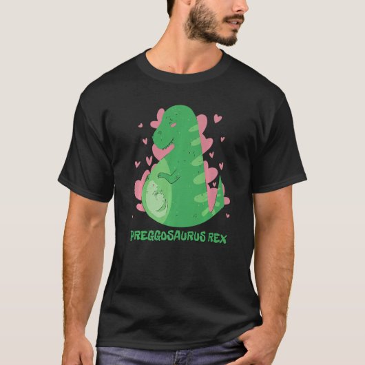 Mamasaurus Trex妊娠の発表恐竜Pr Tシャツ (正面)