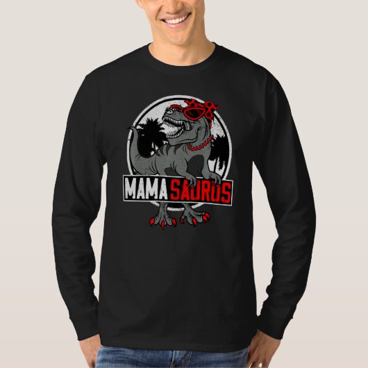 Mamasaurus Trex Dino Mama Saurus Mothher's Day Mot Tシャツ (正面)