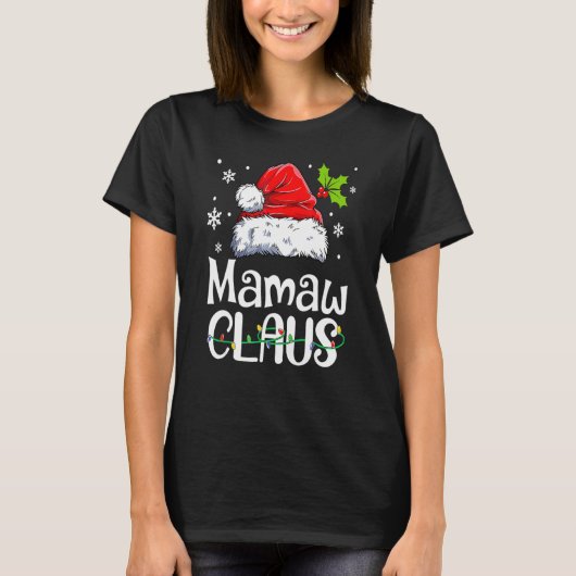 MamawクロースクリスマスハットファミリーPjグループマッチング Tシャツ (正面)