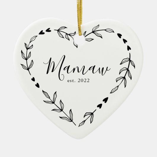 Mamaw（ママウ）就任記念クリスマス陶器オーナメント セラミックオーナメント (正面)