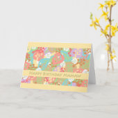 Mamaw、黄色のカラフルの葉のための誕生日 カード (黄色い花)