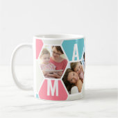 Mamaw 5写真編集可能5文字ハニカム コーヒーマグカップ (左)