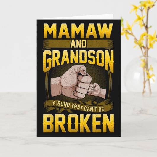 Mamaw And Grandson A Bond That Can't Be Broken Shi カード (黄色い花)