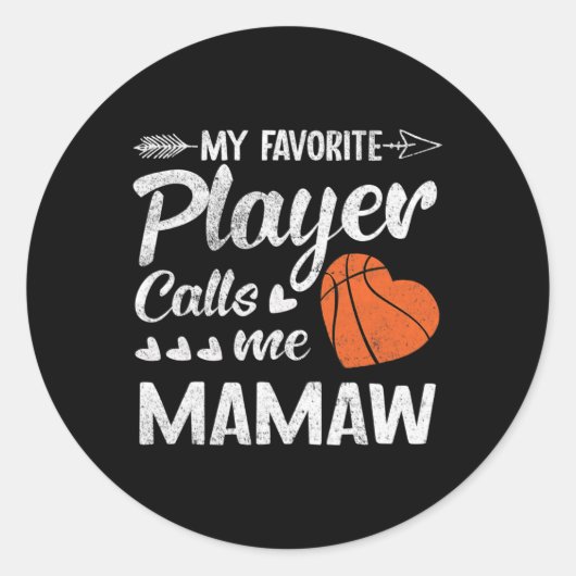 Mamaw Bysketbyll My Favorite Player Calls Me Mamaw ラウンドシール (正面)