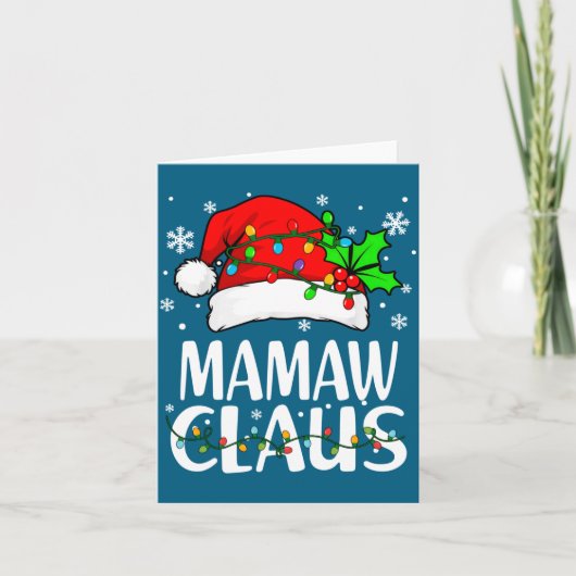 Mamaw Claus Christmas Lights Pajama Family Matchin カード (正面)