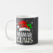 Mamaw Claus Christmas Lights Pajama Family Matchin コーヒーマグカップ (左)