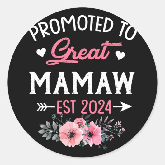 Mamaw Est 素晴らし 2024の花へ ラウンドシール (正面)