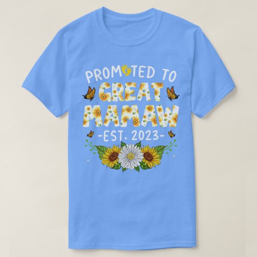 Mamaw Est 2023 New Mに素晴らし昇格可愛い女性 Tシャツ (デザイン正面)