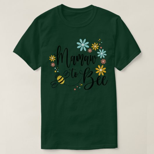 Mamaw To Bee、可愛い妊娠のお知らせ Tシャツ (デザイン正面)