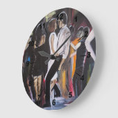 Mambo Night Painting by Alfred Fox ラージ壁時計 (傾斜)