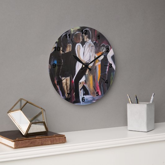 Mambo Night Painting by Alfred Fox ラージ壁時計 (オフィス)