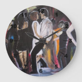 Mambo Night Painting by Alfred Fox ラージ壁時計 (正面)