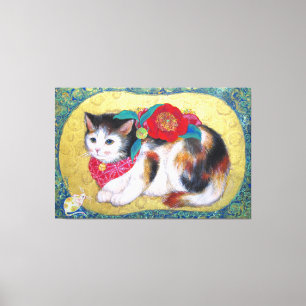 Mameneko: The Camellia Kitten キャンバスプリント