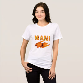 MAMI オレンジタイポグラフィーアート トライブレンドTシャツ