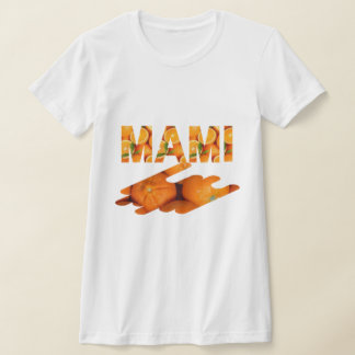 MAMI オレンジ・タイポグラフィー・アート Tシャツ