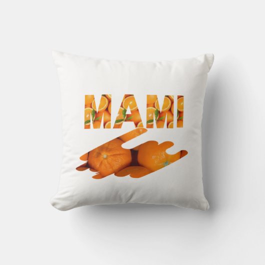 MAMI Orange Typography Art クッション (正面)