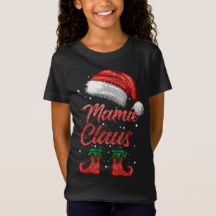 Mamieクロースマッチングファミリーメリークリスマスサンタ Tシャツ