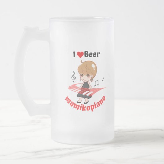【mamikopiano】ビールジョッキ/ Beer mug フロストグラスビールジョッキ (左)