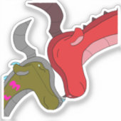 Mamma & Baby Dragon Love Custom-Cut Vinyl Sticker シール (正面)